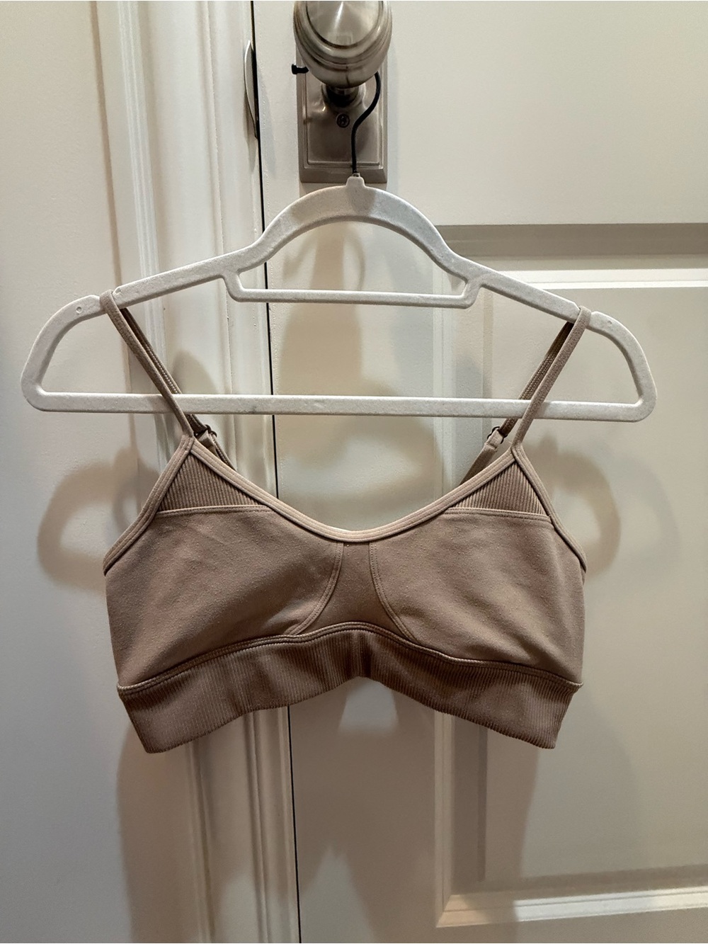ALO Yoga Head Start Bra in tan